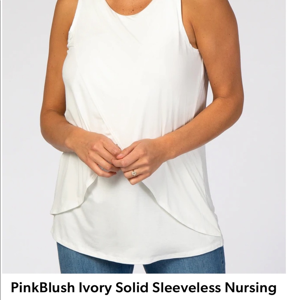 Pink Blush Nursing Tank in Ivory